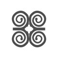 Humility with strength or symbol of wisdowm adinkra symbol. Tribal symbol in Africa. Vector illustration.