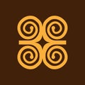 Humility with strength or symbol of wisdowm adinkra symbol. Tribal symbol in Africa. Vector illustration.