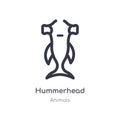 hummerhead outline icon. isolated line vector illustration from animals collection. editable thin stroke hummerhead icon on white