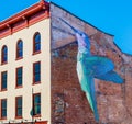 City Art Brick Wall Hummingbird Bird