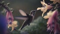 Hummingbird Drinking Nectar in Generative AI Art - A Mesmerizing Scene