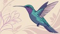 Hummingbird flying, vibrant colors and dynamic motion. vector design Generative AI