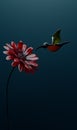 hummingbird. Glass. Glass flower. Glass flower and hummingbird Royalty Free Stock Photo