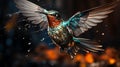 hummingbird hovering in mid-air, vibrant feathers, dynamic movement, delicate beauty1