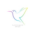 Hummingbird logo design. Colibri bird icon on white background