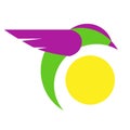 Hummingbird logo, vector bird, colibri fly, bird icon, vector symbol bird Royalty Free Stock Photo