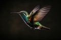 Hummingbird Macro Photovery Fast Shutter. Generative AI