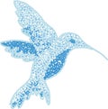 Hummingbird made of glitter sequins