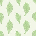 Hummingbird Vine Leaves Seamless Pattern Background