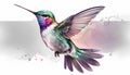 Hummingbird watercolor painting on white background. Vector illustration. Royalty Free Stock Photo