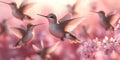 Hummingbirds in Bloom A Serene Nature Image Royalty Free Stock Photo