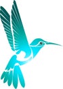 Hummingbirds silhouette. Isolated illustration vector exotic bird