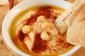 Hummus and bread Royalty Free Stock Photo