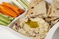 Hummus dip and crudites Royalty Free Stock Photo
