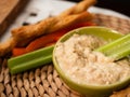 Hummus and dips in a bowl medium Royalty Free Stock Photo
