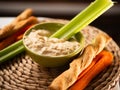 Hummus and dips in a bowl medium Royalty Free Stock Photo