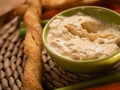 Hummus and dips in a bowl medium Royalty Free Stock Photo