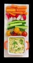 Hummus and raw vegetables Royalty Free Stock Photo