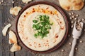 Hummus tasty traditional food with tahini paste Royalty Free Stock Photo