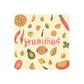 Hummus vector handdrawn objects