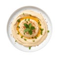 Hummus On White Plate On A White Background