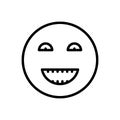 Black line icon for Humor, laughter and jocularity
