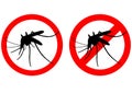 Humor sign attention mosquito. Prohibited. Vector illustration Royalty Free Stock Photo