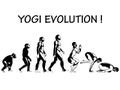 Humorour illustration of man evolution to yogi Royalty Free Stock Photo