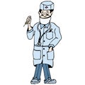 Cartoon drawing of a doctor of medicine
