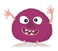 Humorous cartoon monster. Vector Halloween violet monster Royalty Free Stock Photo