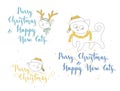 Humorous Christmas and New Year greetings with cute kittens