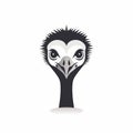 Humorous Ostrich Head Vector Animal Icon Or Bird Logo