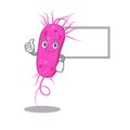 Humorous pseudomoa bacteria cartoon design Thumbs up bring a white board