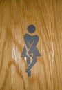 Humorous public toilet sign indicating toilet facilities Royalty Free Stock Photo