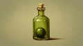 Humorous Speedpainting Of A Precarious Balance: Glass Bottle With Olive Inside