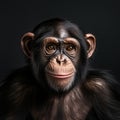 Humorous Studio Portrait Of A Chimp: A Captivating And Photo-realistic Chimpanzee Close-up