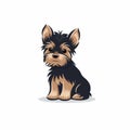 Humorous Vector Illustration Of A Tiny Yorkshire Terrier Royalty Free Stock Photo