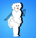 Humorous visualization of charisma in the form of a snow woman similar to Marilyn Monroe