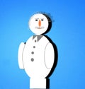 Humorous visualization of a genius in the form of a snowman, similar to Albert Einstein