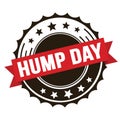 HUMP DAY text on red brown ribbon stamp