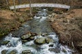 Humpback Footbridge over a Wild Mountain Trout Stream Royalty Free Stock Photo