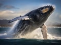 Humpback whale breach Royalty Free Stock Photo