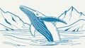 Humpback Whale Breaching in Icy Waters, vector design Generative AI Royalty Free Stock Photo