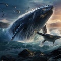 Humpback Whale Feeding Royalty Free Stock Photo