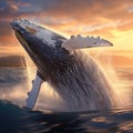 Ai Generated illustration Wildlife Concept of Humpback Whale