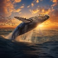 Ai Generated illustration Wildlife Concept of Humpback Whale