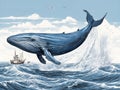 Humpback whale in the sea