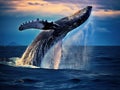 Ai Generated illustration Wildlife Concept of Humpback whale tail