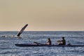 Humpback whale waving to kayakers who were whale watching nera Lahaina on Mau. Royalty Free Stock Photo
