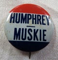 Humphrey Muskie: 1968 Political Campaign Button